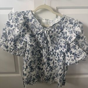 Blue Floral Women's Blouse